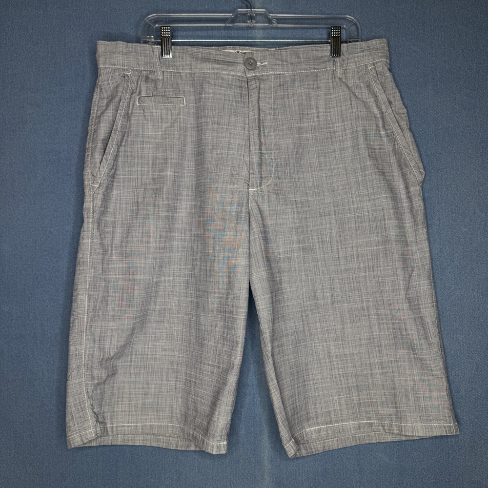 VINTAGE Ecko Unltd. Men Flat Front Shorts W36 Gray Skate Button Zipper 13" Y2K